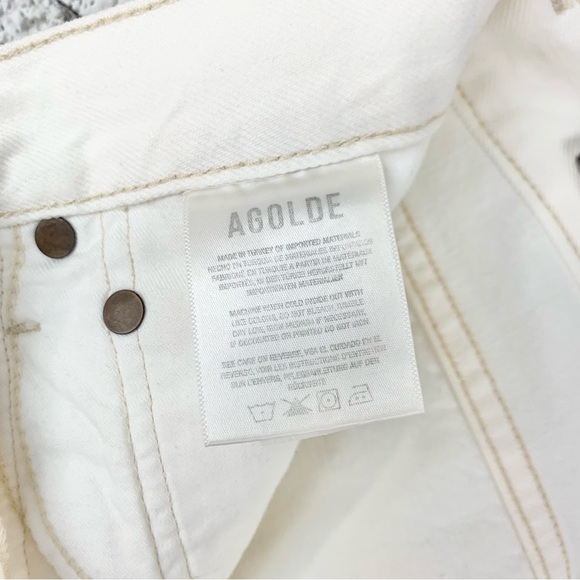 Agolde Parker White Cutoff Shorts Button Fly Denim Jean Shorts 26 - Picture 8 of 15